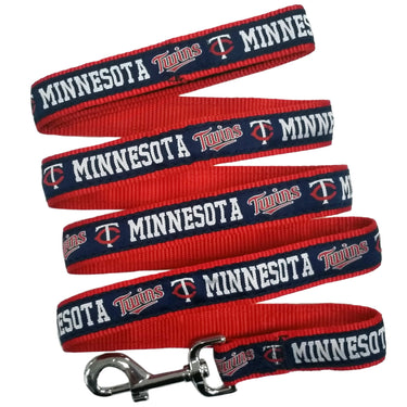 MLB PET Leash, Large, Minnesota Twins Dog Leash, Baseball Team Leash for Dogs & Cats. A Shiny & Colorful Dog & Cat Leash with Emboridered Team Name/Logo Licensed by the MLB